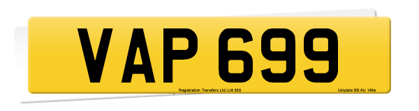 Registration number VAP 699